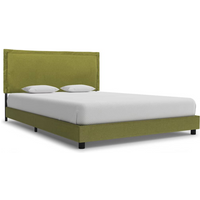 vidaXL Bed Frame without Mattress Green Fabric 135x190 cm Double