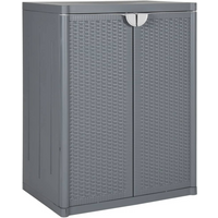 vidaXL Garden Storage Cabinet Grey 65x45x88 cm PP Rattan