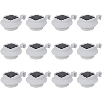 vidaXL Outdoor Solar Fence Lamps 12 pcs LED White