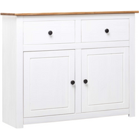 vidaXL Sideboard White 93x40x80 cm Solid Pinewood Panama Range