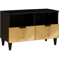 vidaXL TV Cabinet Black and Gold 70 x 33 x 46 cm Engineered wood