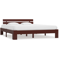 vidaXL Bed Frame without Mattress Dark Brown Solid Pine Wood 160x200 cm