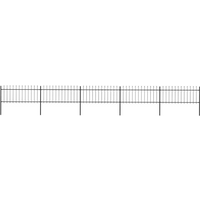 vidaXL Garden Fence with Spear Top Steel 892.5x80 cm Black