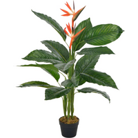 vidaXL Artificial Plant Strelitzia with Pot Red 100 cm