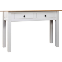 vidaXL Console Table White 110x40x72 cm Solid Pine Wood Panama Range
