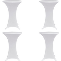 vidaXL Standing Table Cover Ø80 cm White Stretch 4 pcs