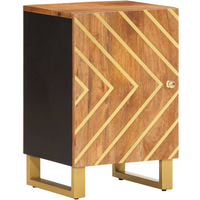 vidaXL Bathroom Cabinet Brown and Black 38x33.5x58 cm Solid Wood Mango