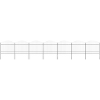 vidaXL Garden Fence with Spear Top Steel 1248x175 cm Black