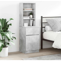 vidaXL Bedside Cabinet Concrete Grey 39x35x125 cm Engineered Wood