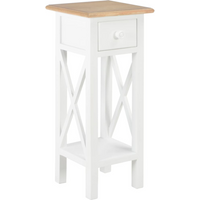 vidaXL Side Table White 27x27x65.5 cm Wood