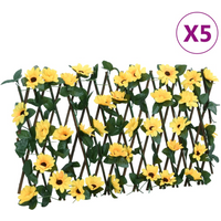 vidaXL Artificial Ivy Trellis Expandable 5 pcs Yellow 180x20 cm