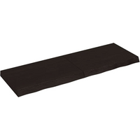 vidaXL Wall Shelf Dark Brown 120x40x(2-6) cm Treated Solid Wood Oak