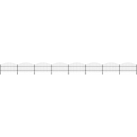 vidaXL Garden Fence with Spear Top Steel 1426x100 cm Black