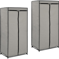 vidaXL Wardrobes 2 pcs Grey 75x50x160 cm