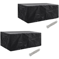 vidaXL Garden Furniture Covers 2pcs 8 Person Poly Rattan 229x113cm