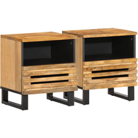 vidaXL Bedside Cabinets 2 pcs 40x33x46 cm Solid Wood Rough Mango