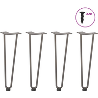 vidaXL Hairpin Legs for Coffee Table 4 pcs Natural Steel 42 cm Solid Steel