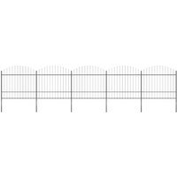 vidaXL Garden Fence with Spear Top Steel 892.5x175 cm Black