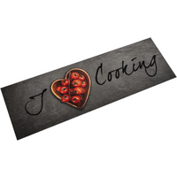 vidaXL Kitchen Rug Washable Cooking Text 45x150 cm Velvet