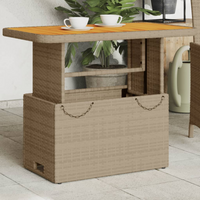 Garden Table 90x55x71 cm Poly Rattan and Acacia Wood
