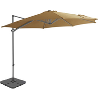 vidaXL Garden Parasol with Portable Base Taupe