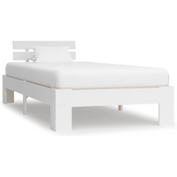 vidaXL Bed Frame without Mattress White Solid Pine Wood 90x200 cm