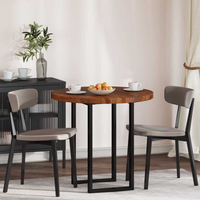 vidaXL Table Top Dark brown Ø 80 x 4 cm Solid oak wood