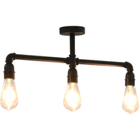 vidaXL Ceiling Lamp Black 3 x E27 Bulbs