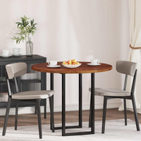 vidaXL Table Top Dark brown Ø 90 x 2.5 cm Solid oak wood