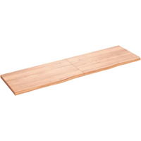 vidaXL Wall Shelf Light Brown 180x50x(2-4) cm Treated Solid Wood Oak