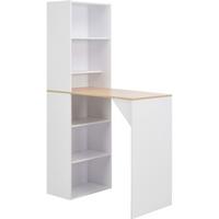 vidaXL Bar Table with Cabinet White 115x59x200 cm