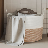 vidaXL Storage Basket Brown and White Ø51x33 cm Cotton