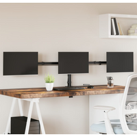 vidaXL Triple Monitor Stand Black Steel VESA 75/100 mm