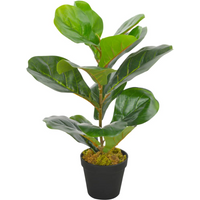 vidaXL Artificial Plant Fiddle Leaves with Pot Green 45 cm