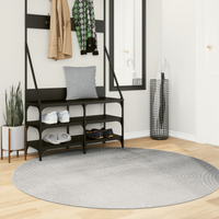 vidaXL Rug IZA Short Pile Scandinavian Look Grey Ø 160 cm