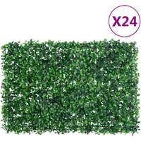 vidaXL Artificial Shrub Leaf Fence 24 pcs Green 40x60 cm