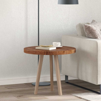 vidaXL Table Top Dark brown Ø 60 x 4 cm Solid oak wood