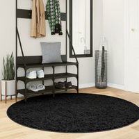 vidaXL Rug OVIEDO Short Pile Black Ø 160 cm