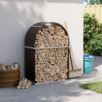 vidaXL Log Holder Brown 80x45x120 cm Galvanised Steel