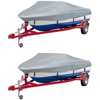 vidaXL Boat Covers 2 pcs Grey Length 610-671 cm Width 254 cm