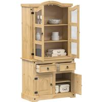 vidaXL Glass Display Cabinet Corona 100x48.5x179 cm Solid Wood Pine