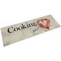 vidaXL Kitchen Rug Washable Peper Cooking 60x180 cm Velvet