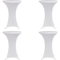 vidaXL Standing Table Cover Ø70 cm White Stretch 4 pcs