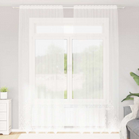 vidaXL Lace Curtain with Curtains Floral White 260 x 150 cm Polyester