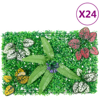 vidaXL Artificial Plant Fence 24 pcs Green 40x60 cm