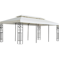 vidaXL Gazebo with Double Roof White 6x3 m Steel