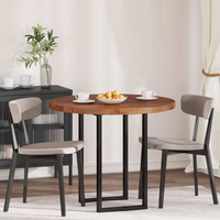 vidaXL Table Top Dark brown Ø 90 x 4 cm Solid oak wood