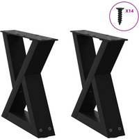 vidaXL Coffee Table Legs 2 pcs Black 30x(30-31.3) cm Steel