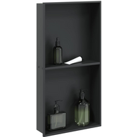 vidaXL Shower Niche Matt Black 32x62x9 cm Stainless Steel