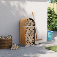 vidaXL Log Holder Wood Look 40x45x100 cm Galvanised Steel